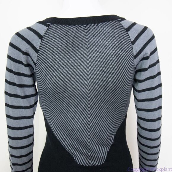 Tart black and grey stripe bodycon sweater dress, size XS - Picture 6 of 16